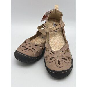 JBU By Jambu Womens Taupe Mary Jane Sandals Size 6 All Terra Traction Comfort Fo